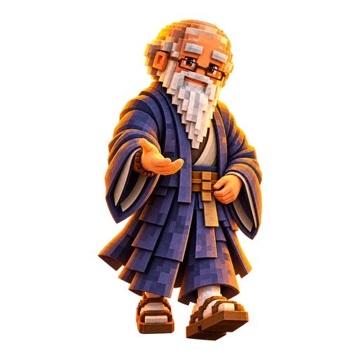 Zensai walking, one hand open toward the way out.